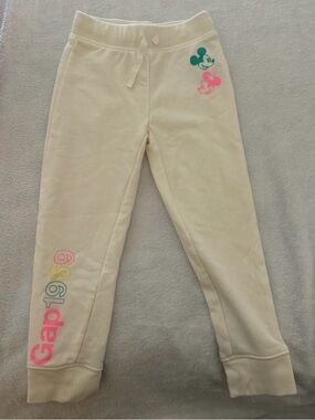 Baby Gap Sweatpants Minnie & Mickey Neon Pink Teal Accents PLAY! HAS STAIN!